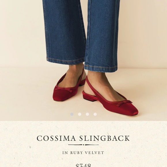 Doen Cossima Slingback Red Velvet Flats Size 41 - Picture 14 of 16